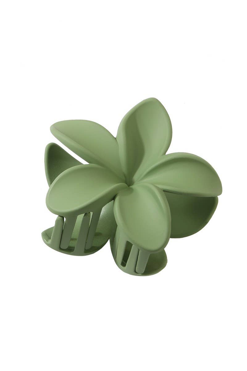Frosted Hawaiian Flower hair Clip: Green Core NINEXIS