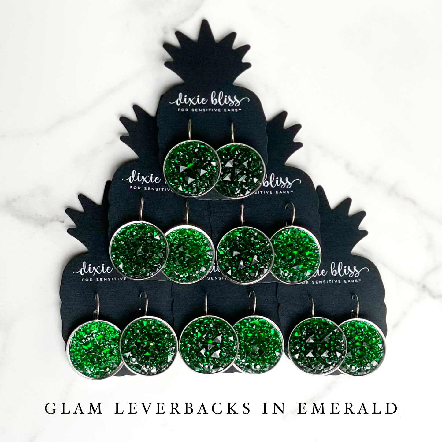 Glam Leverbacks in Emerald Diamonds Fall-Winter Dixie Bliss