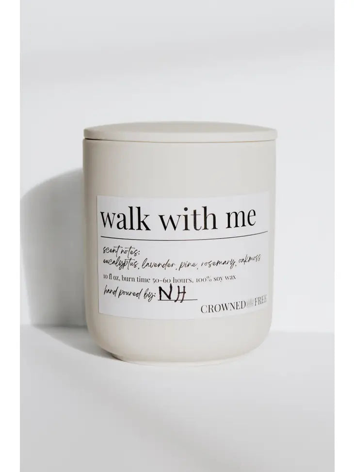 Walk With Me Candle - 10oz - Black - Made by Survivors Core Crowned Free