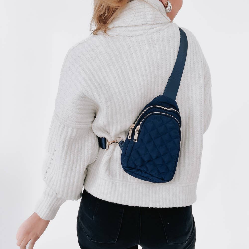 Pinelope Puffer Bum Bag: Navy Core Pretty Simple