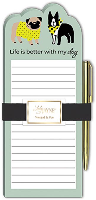 Die-Cut Note Pad With Pen SKETCHED PETS-DOG Core Lady Jayne