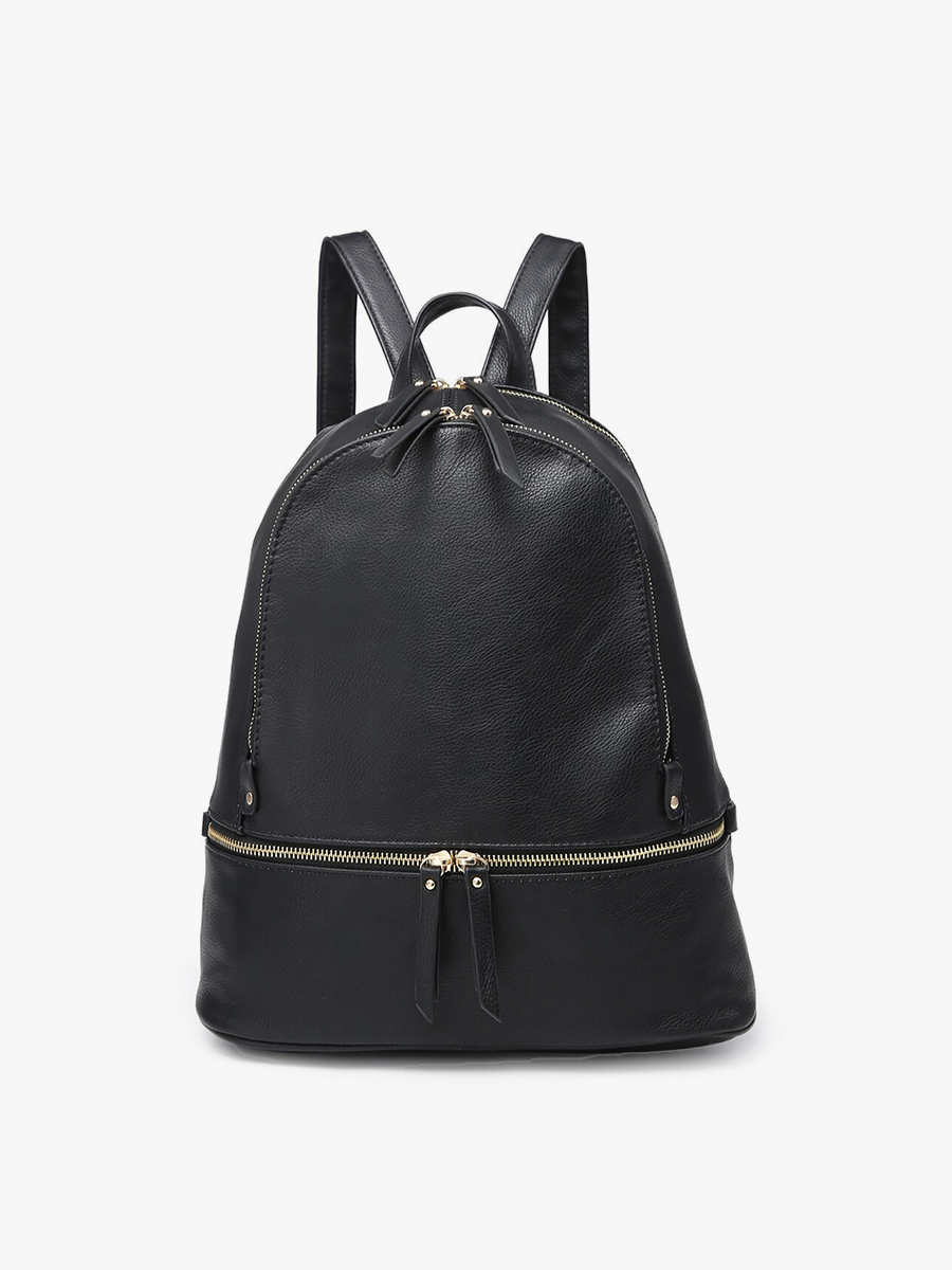 Blake Backpack w/ 3 Zip Compartments: Black Core Jen & Co.