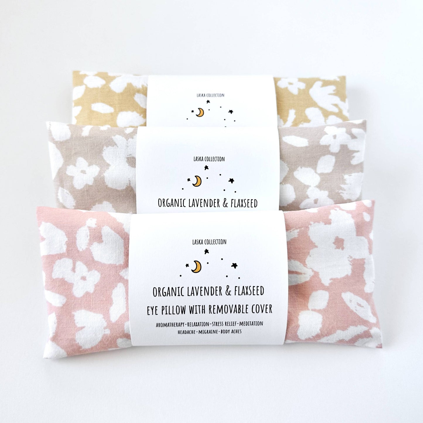 Organic Lavender Eye Pillow - Painted Flowers: Birch Core Laska Collection