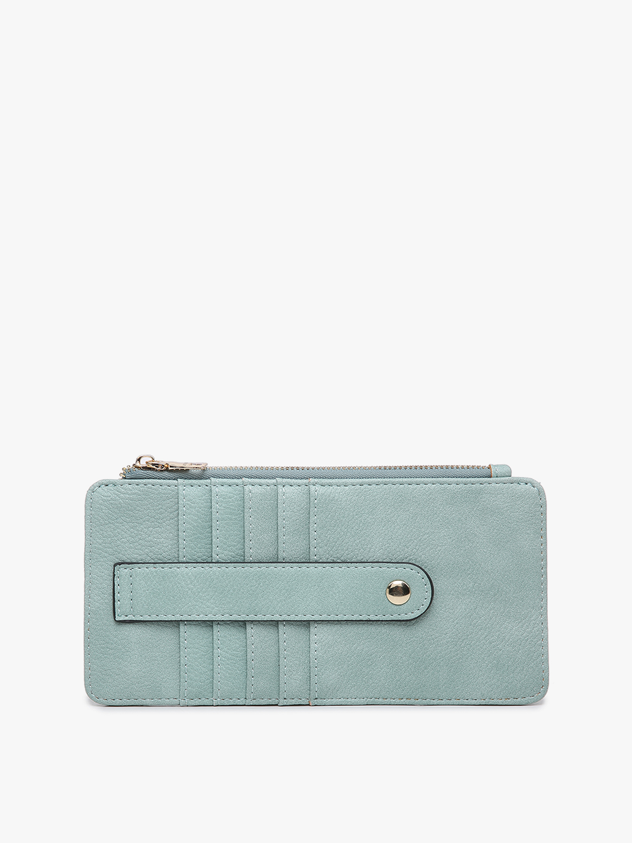 Light Teal Saige Slim Card Holder Wallet Fall-Winter Jen & Co.