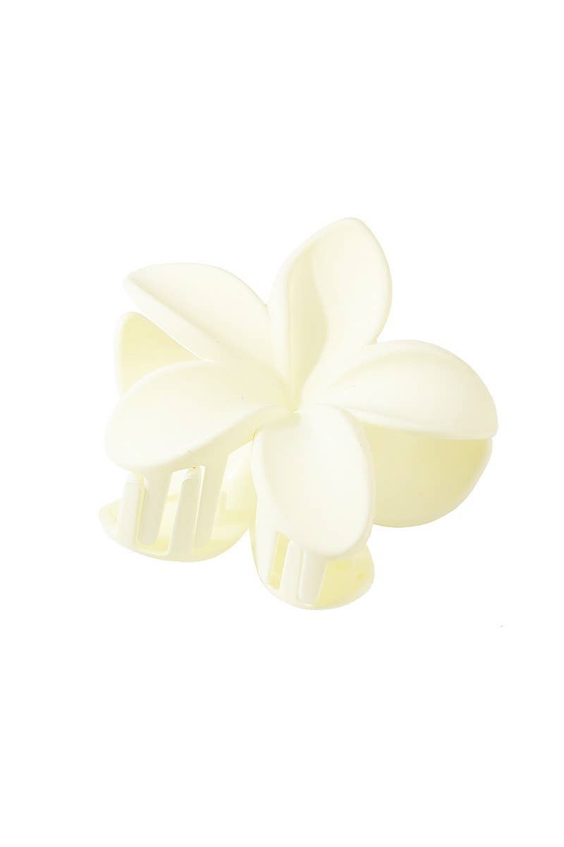 Frosted Hawaiian Flower Hair Clip: IVORY Core NINEXIS
