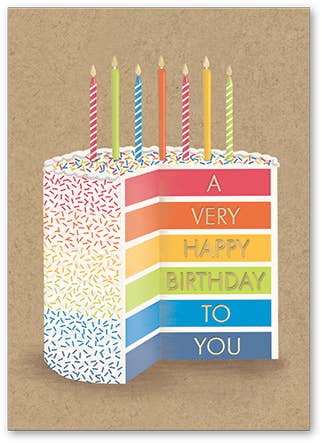 5X7 BIRTHDAY CARD Rainbow Cake Core Lady Jayne