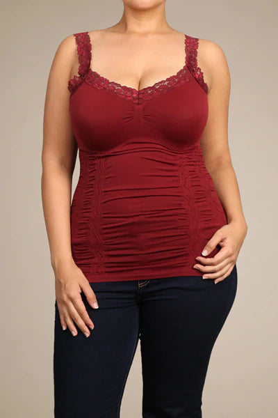 Seamless Lace Trim Corset Cami  M. Rena